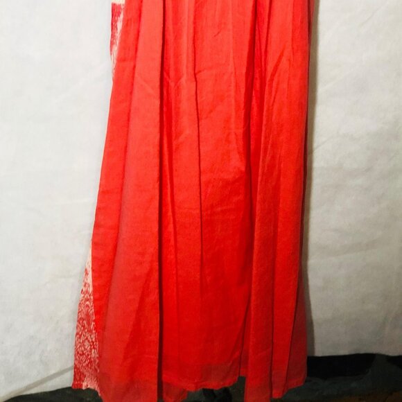 Half Moon Maxi Dress  Pink Knit Graphic Sleeveless Cotton Medium READ - Picture 8 of 10